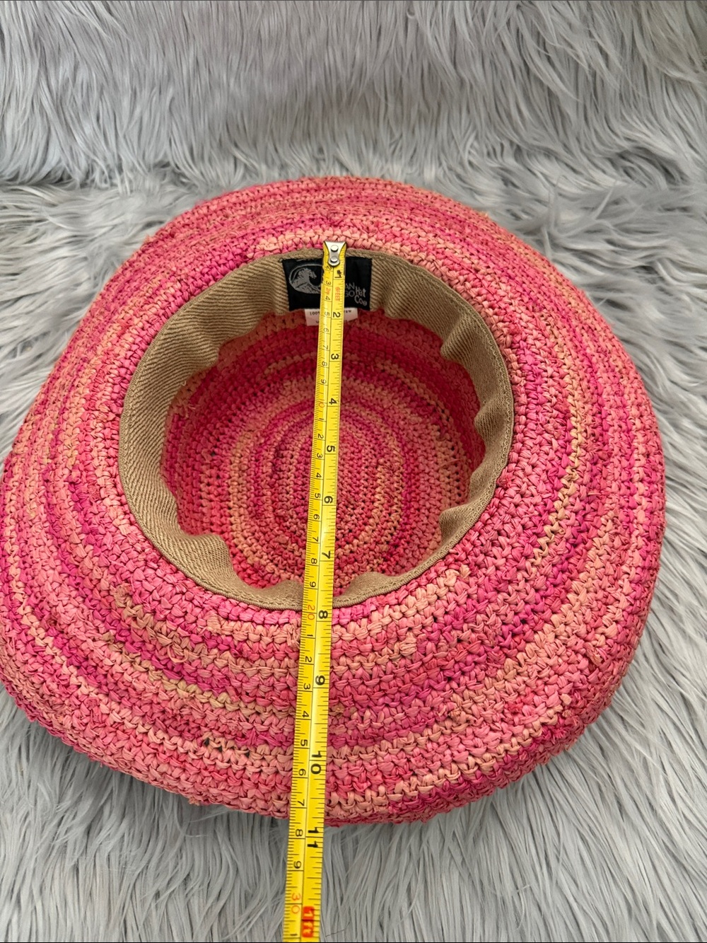 San Diego Hat Company Pink Rattan Braided Sun Hat - Picture 9 of 16